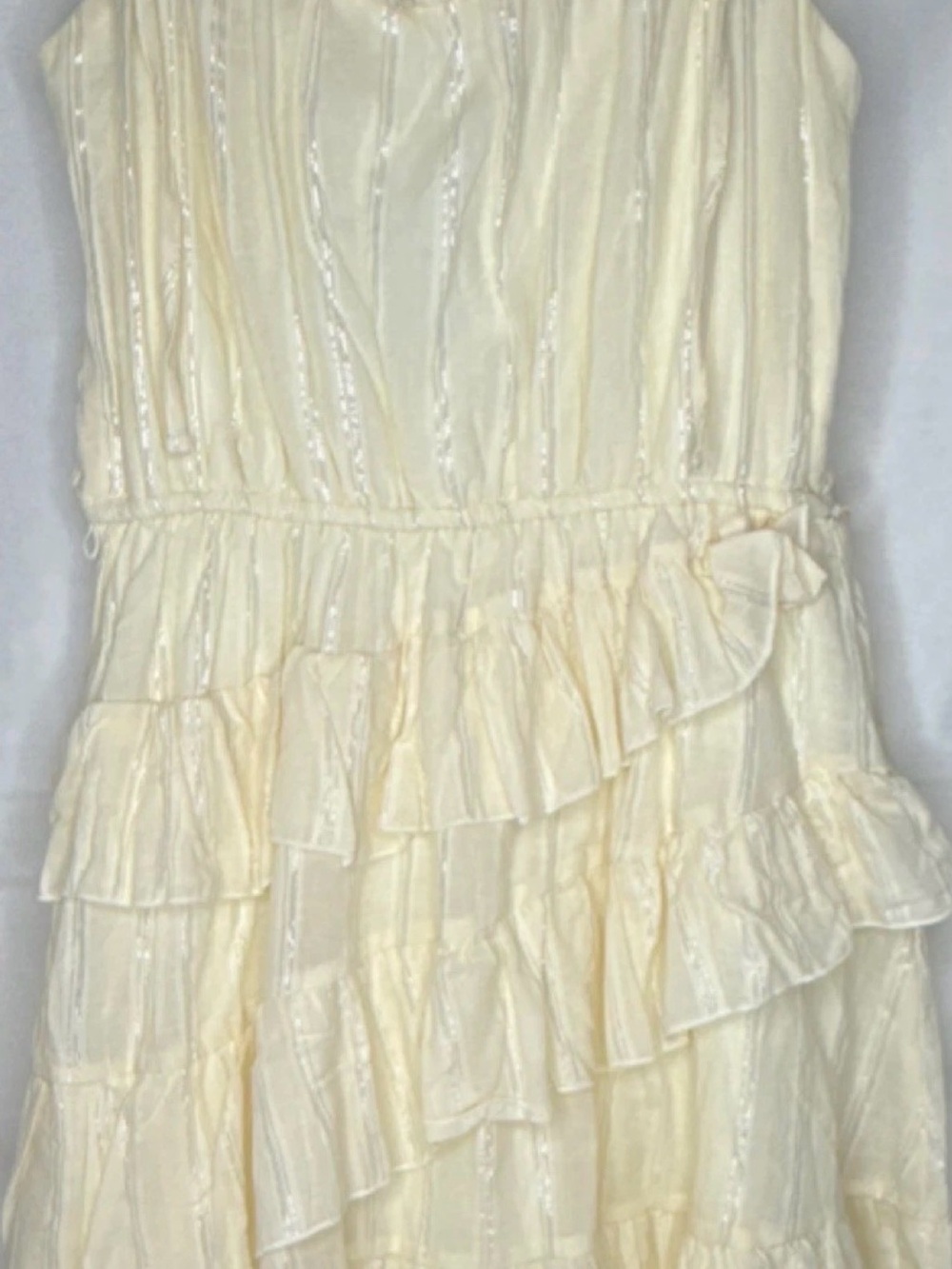 Cream Ruffled Formal Dress for Women